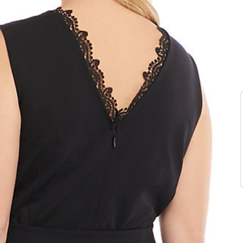 3X Plus size Lace Trim Jumpsuit - Picture 2 of 8